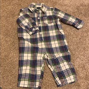 Plaid romper 6-12 months